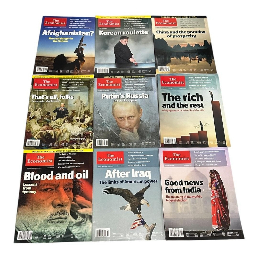 The Economist Magazine Lot 9 Politics Business News Color Illustrated Softcover